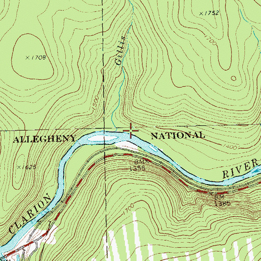 Topographic Map of Gillis Run, PA