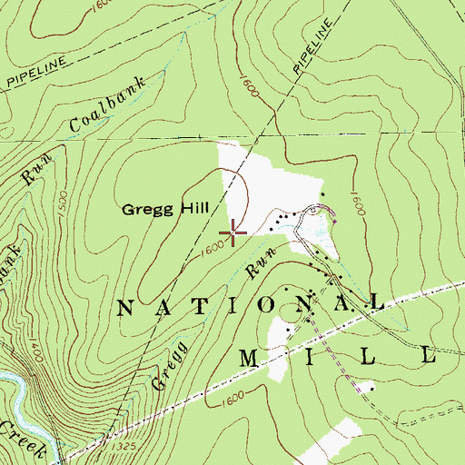 Topographic Map of Gregg Hill, PA