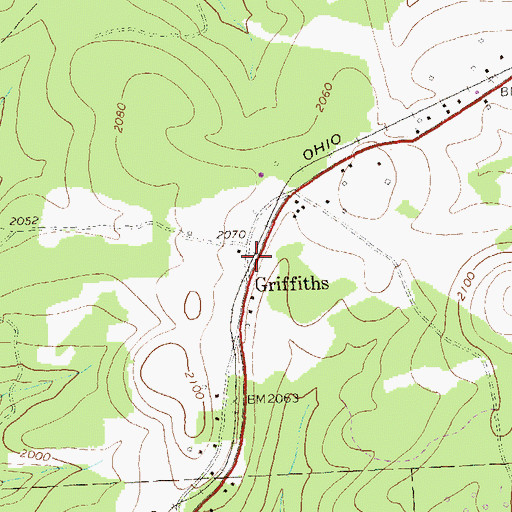 Topographic Map of Griffiths, PA