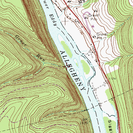 Topographic Map of Grove Run, PA