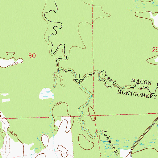 Topographic Map of Johnsons Creek, AL