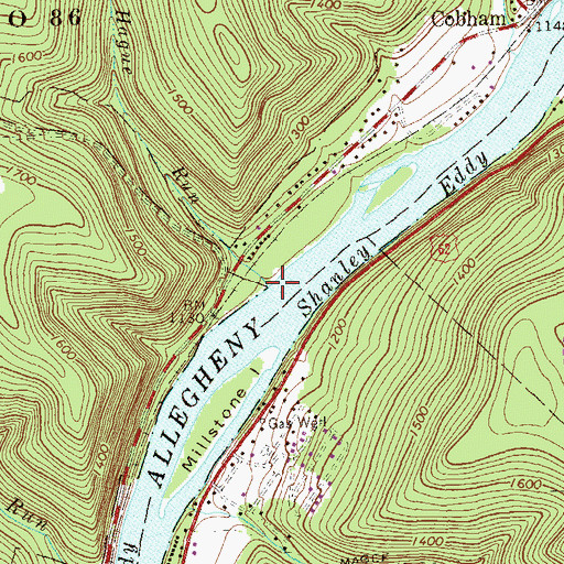 Topographic Map of Hague Run, PA