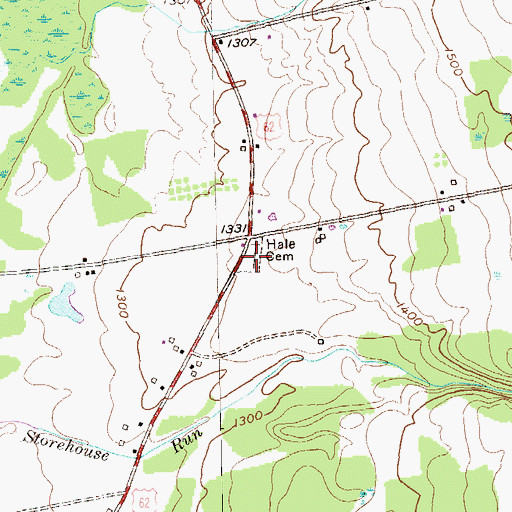 Topographic Map of Hale Cemetery, PA