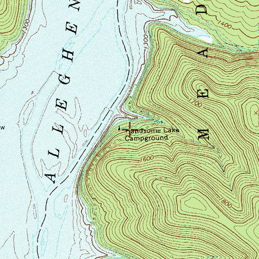 Topographic Map of Handsome Lake Campground, PA