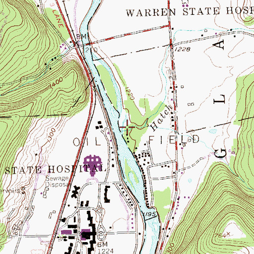 Topographic Map of Hatch Run, PA