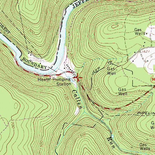 Topographic Map of Heath Pumping Station, PA