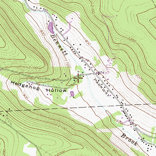 Topographic Map of Hedgehog Hollow, PA