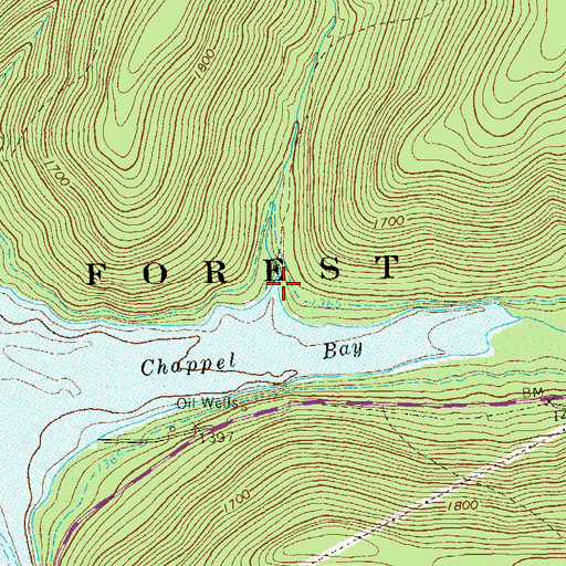 Topographic Map of Hemlock Run, PA