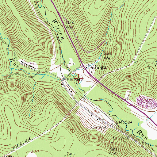 Topographic Map of Hoffman Run, PA