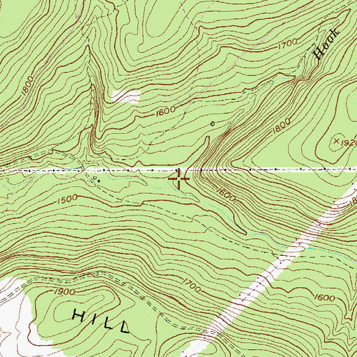 Topographic Map of Hook Run, PA