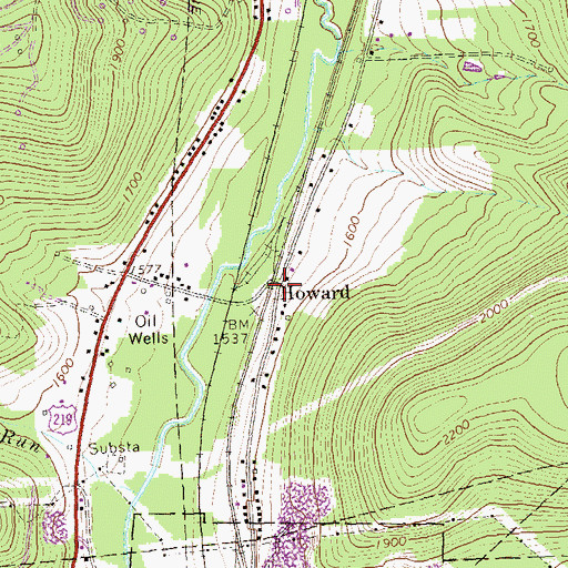 Topographic Map of Howard, PA