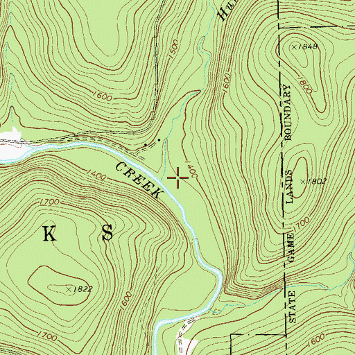 Topographic Map of Hunter Creek, PA