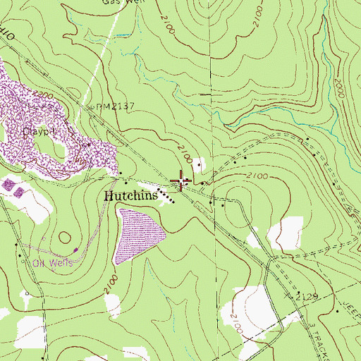 Topographic Map of Hutchins, PA