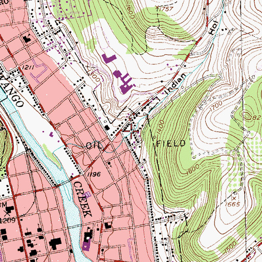 Topographic Map of Indian Hollow, PA