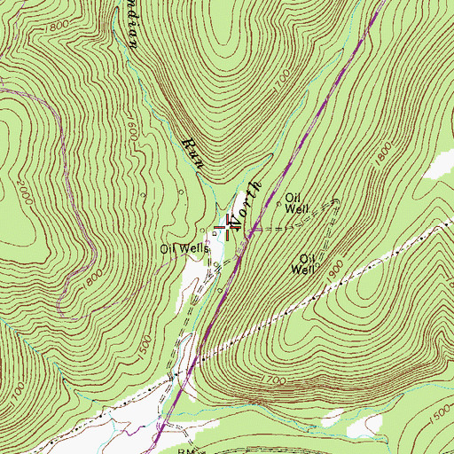Topographic Map of Indian Run, PA