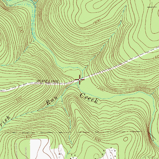 Topographic Map of Irish Run, PA