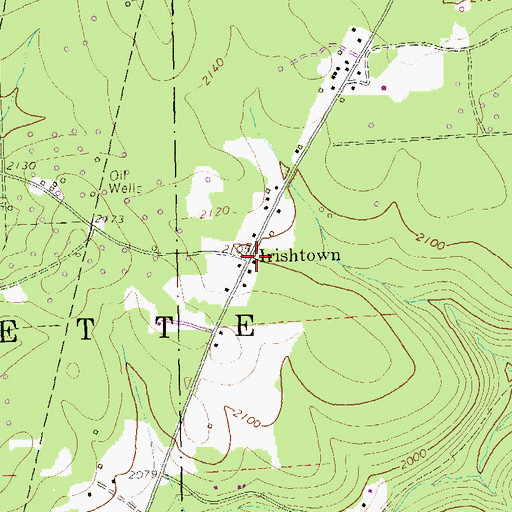 Topographic Map of Irishtown, PA