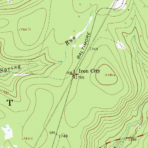 Topographic Map of Iron City, PA