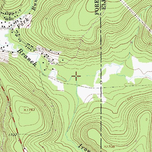 Topographic Map of Iron Run, PA