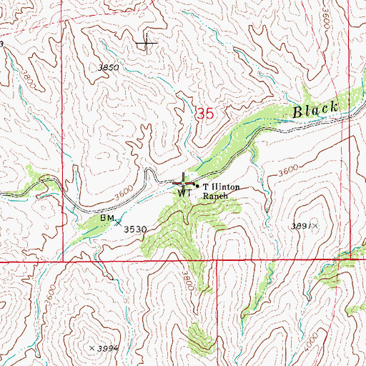 Topographic Map of T Hinton Ranch, AZ
