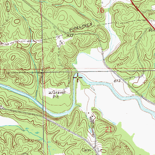 Topographic Map of Johnywady Creek, AL