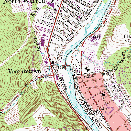 Topographic Map of Jackson Run, PA