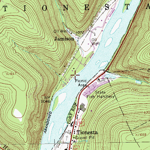 Topographic Map of Jamison Run, PA