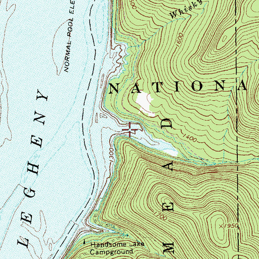 Topographic Map of Johnnycake Run, PA