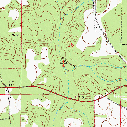 Topographic Map of Joiner Branch, AL