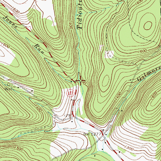 Topographic Map of Jones Run, PA