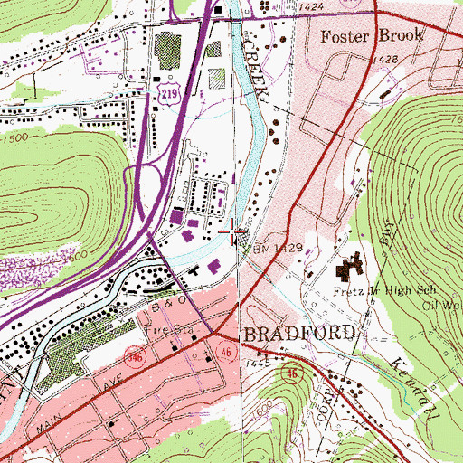 Topographic Map of Kendall Creek, PA