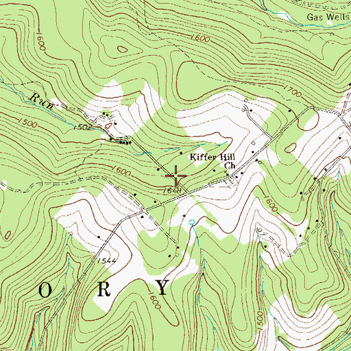 Topographic Map of Kiffer Hill Church, PA