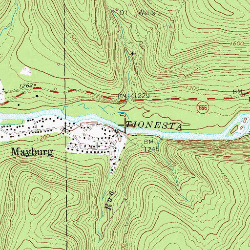 Topographic Map of Kingsley Run, PA