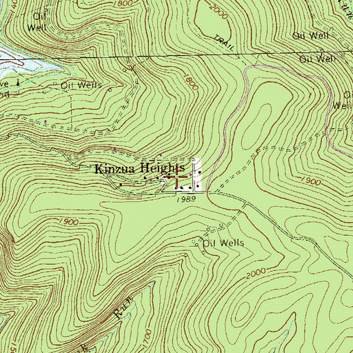 Topographic Map of Kinzua Heights, PA