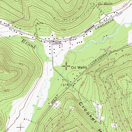 Topographic Map of Langmade Brook, PA