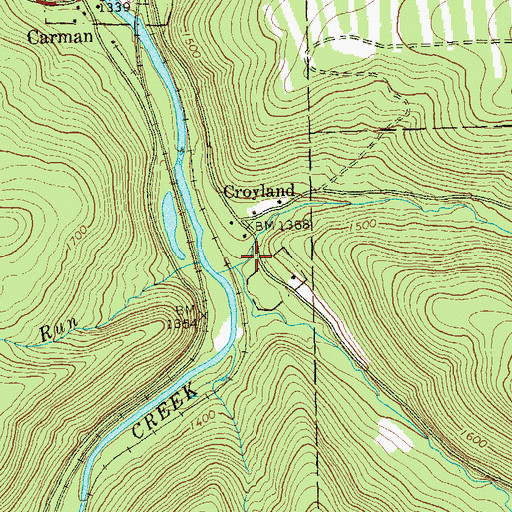Topographic Map of Laurel Run, PA
