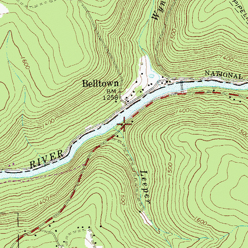 Topographic Map of Leeper Run, PA