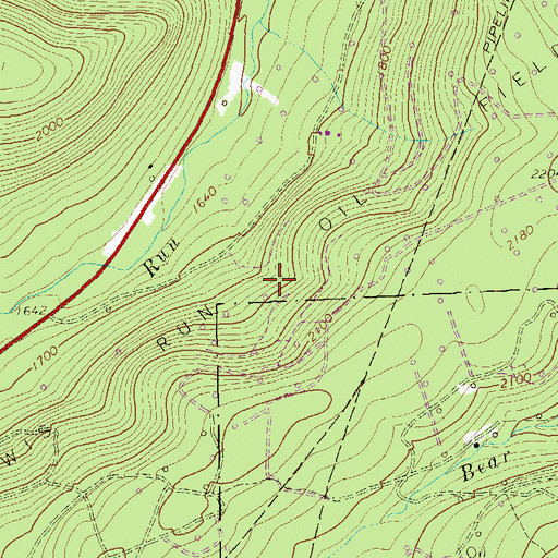 Topographic Map of Lewis Run Oil Field, PA