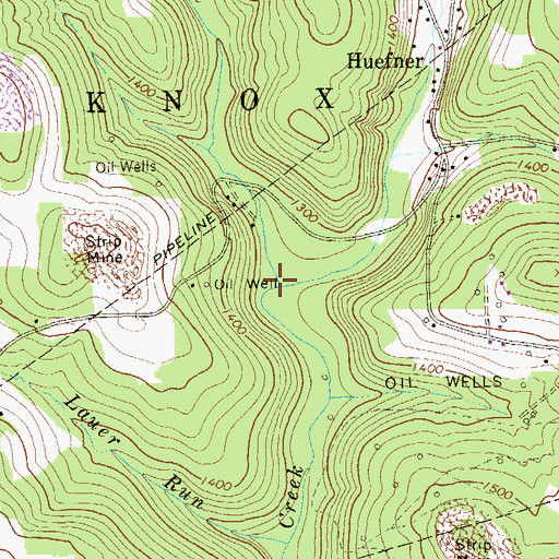 Topographic Map of Licking Creek, PA