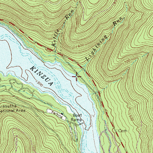 Topographic Map of Lightning Run, PA