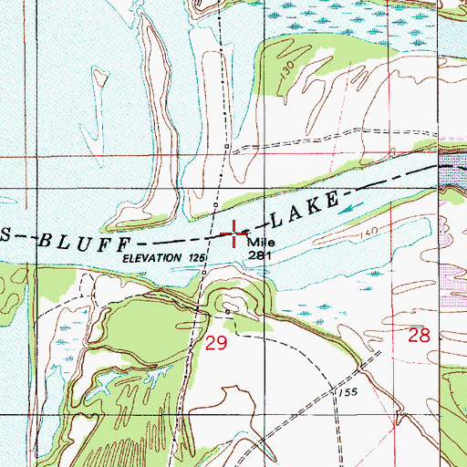 Topographic Map of R E 'Bob' Woodruff Reservoir, AL
