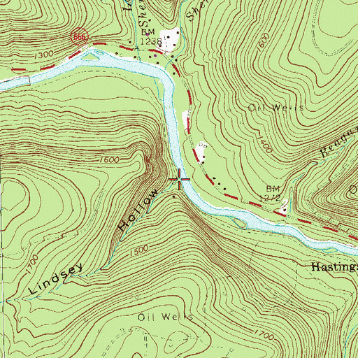 Topographic Map of Lindsey Hollow, PA