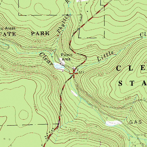 Topographic Map of Little Clear Creek, PA