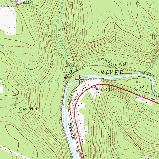 Topographic Map of Little Mill Creek, PA