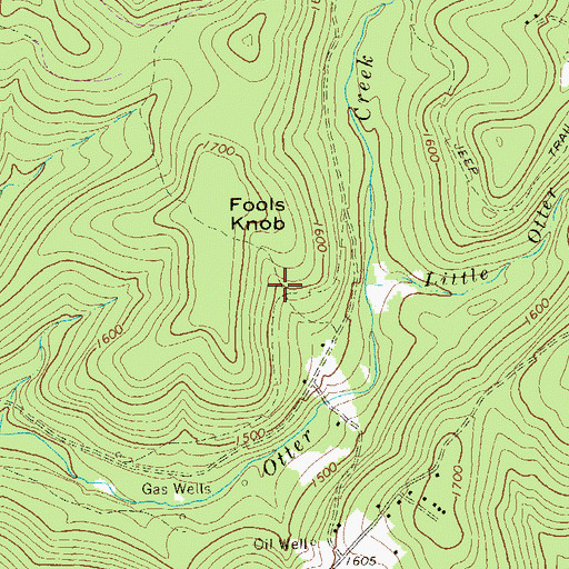 Topographic Map of Little Otter Run, PA