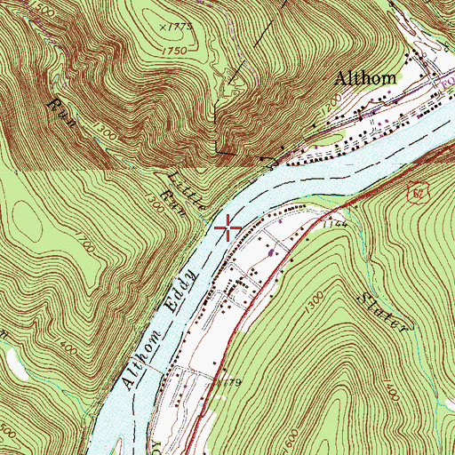 Topographic Map of Little Run, PA
