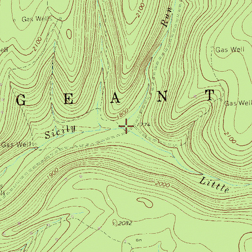 Topographic Map of Little Sicily Run, PA