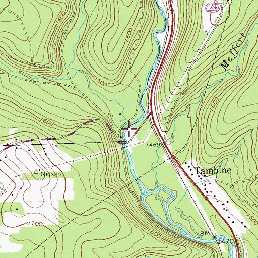 Topographic Map of Little Wolf Run, PA