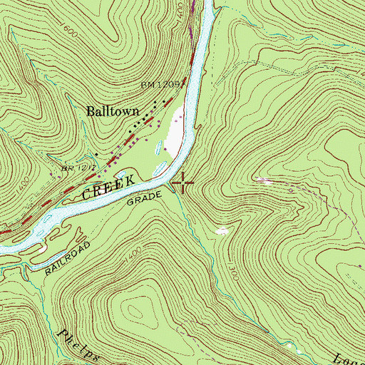 Topographic Map of Logan Run, PA