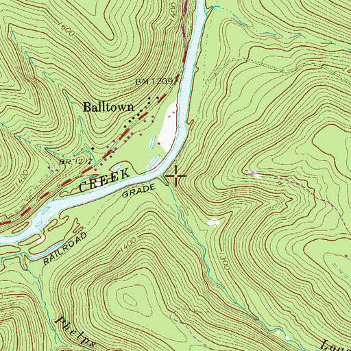Topographic Map of Logan Run, PA